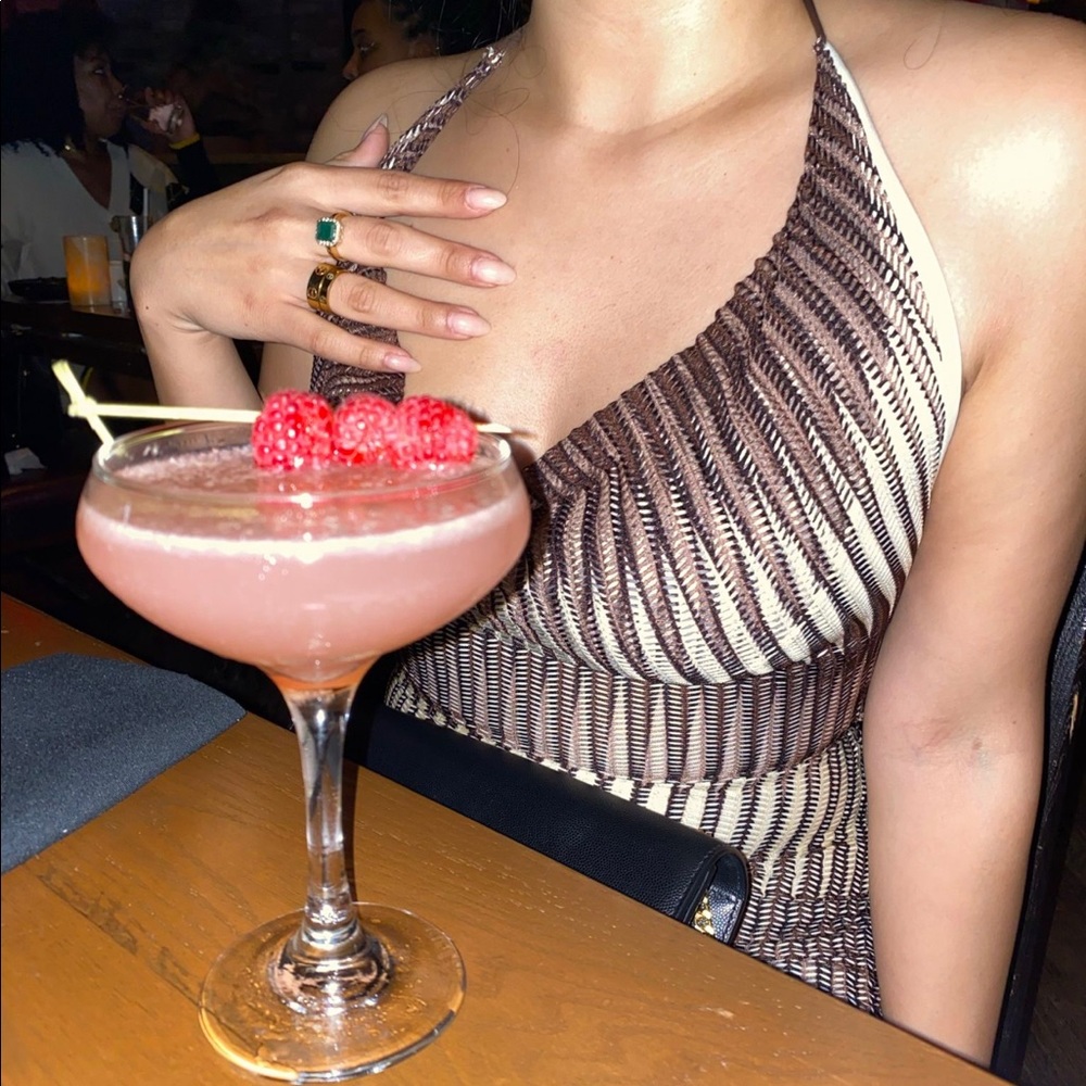 Brown dress.